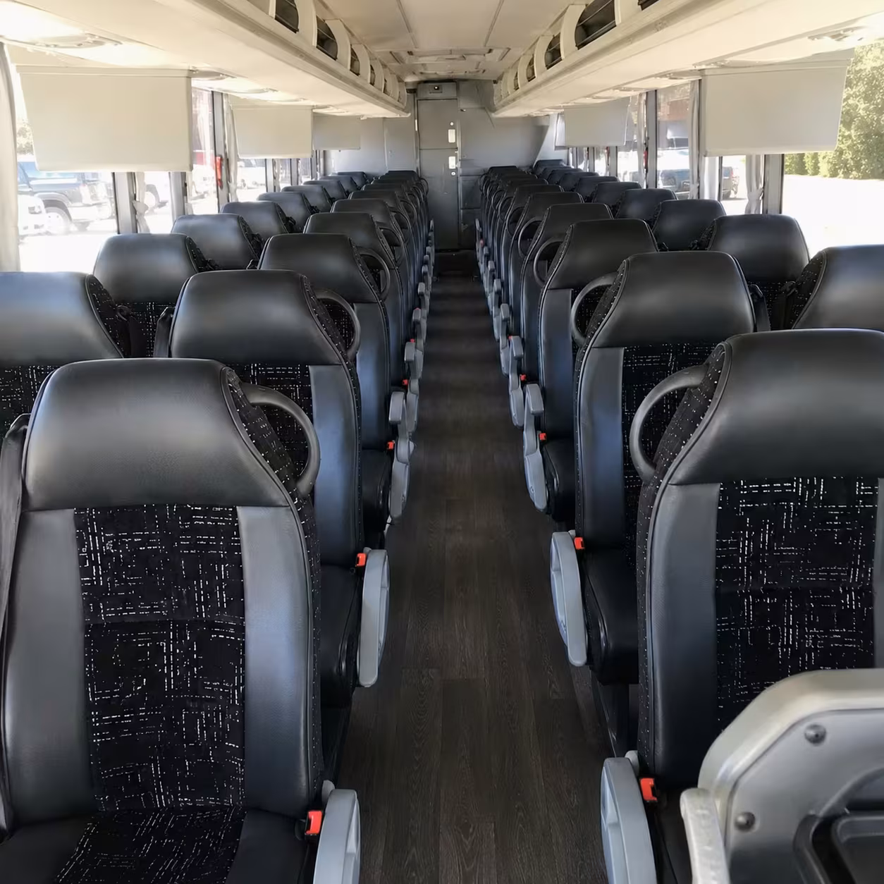 56 passenger charter bus inside